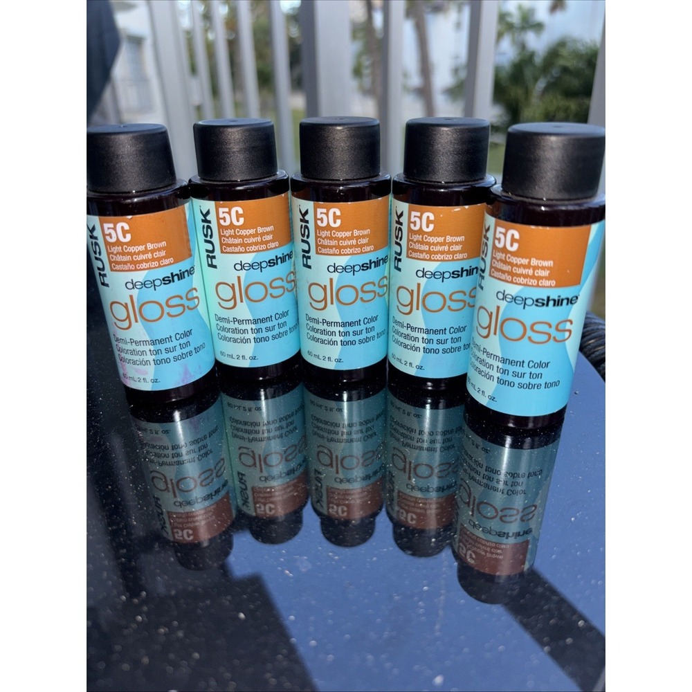 Rusk‎ Deepshine Gloss Demi-Permanent Color  2 oz  5G Light Golden Brown Lot Of 5